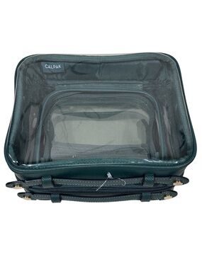 CALPAK Medium Clear Travel Cosmetic Case - Emerald